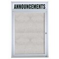 Aarco Aarco Products ODCC3624RH 1-Door Outdoor Enclosed Bulletin Board with Header - Clear Satin Anodized ODCC3624RH
